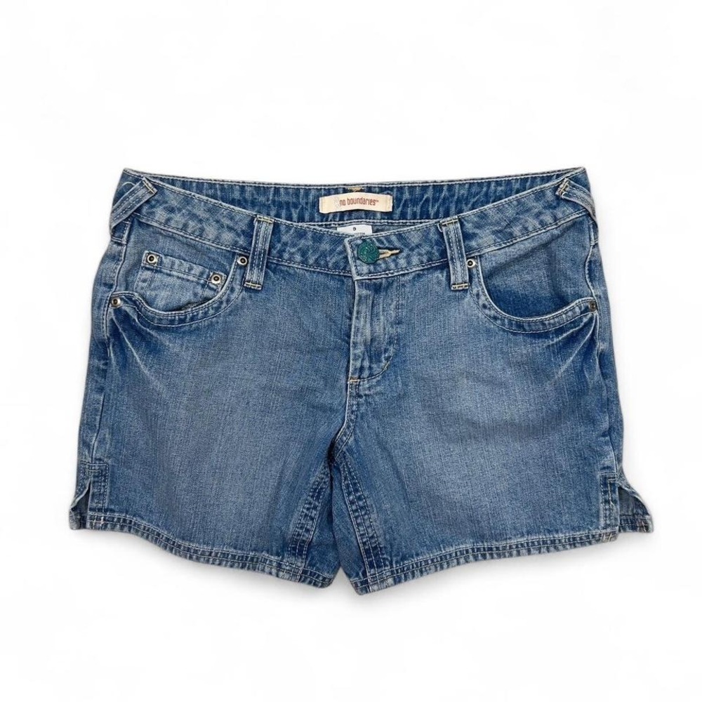 Vintage Y2K No Boundaries Blue Denim Low Rise Mom Shorts 100% Cotton Women's 9